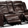 Cooper Leather Reclining Loveseat with Console - Brown