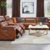 Corsica 6-Piece Dual Power Reclining Sectional - Brown