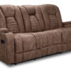 Dallas Reclining Sofa With Drop Down Table- Mocha