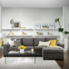Danielle 2-Piece Sectional with Right-Facing Chaise - Grey