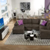 Danielle 3-Piece Sectional with Left-Facing Corner Wedge - Java
