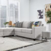 Flipp-it Sofa with Reversible Chaise/Ottoman - Platinum