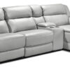 Holton Leather 4-Piece Sectional with Right-Facing Chaise - Grey