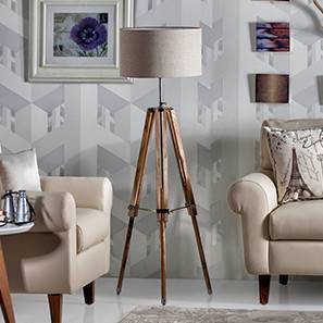 Kepler Tripod Floor Lamp Natural Linen Conical Shade