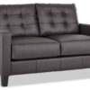 Kylie Leather Loveseat - Coffee
