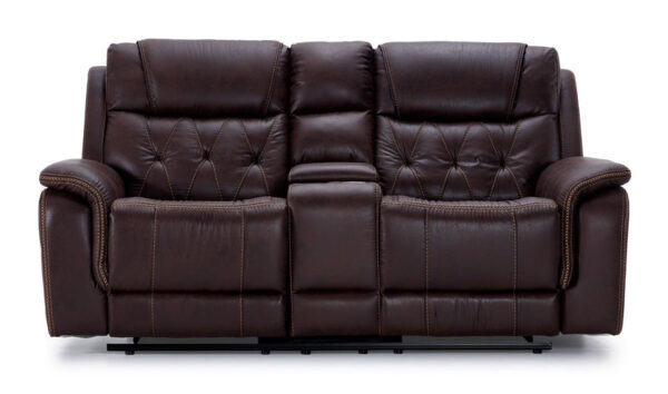 Laredo Power Reclining Loveseat with Console - Walnut