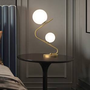 Loopy Metal Table Lamp in Brass,White Colour