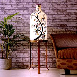 Nellie White Glass Shade Floor Lamp With White Metal Base