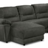 Pasadena 6-Piece Reclining Sectional with Left-Facing Chaise - Dark Grey