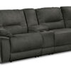 Pasadena 6-Piece Reclining Sectional with Right-Facing Chaise - Dark Grey