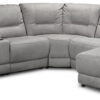 Pasadena 6-Piece Reclining Sectional with Right-Facing Chaise - Light Grey