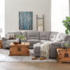 Pasadena 6-Piece Reclining Sectional with Right-Facing Chaise - Light Grey