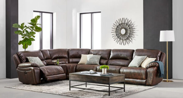 Santorini 5-Piece Power Reclining Sectional - Walnut