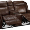 Scorpio Reclining Loveseat with Console - Whiskey Brown