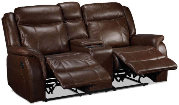 Scorpio Reclining Loveseat with Console - Whiskey Brown Scorpio Reclining Loveseat with Console - Whiskey Brown