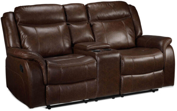 Scorpio Reclining Loveseat with Console - Whiskey Brown Scorpio Reclining Loveseat with Console - Whiskey Brown