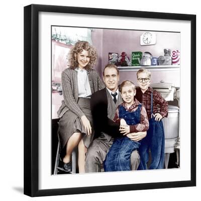 A Christmas Story, Melinda Dillon, Darren McGavin, Ian Petrella, Peter Billingsley, 1983 - Black Framed Art Print Wall Art, 16x16