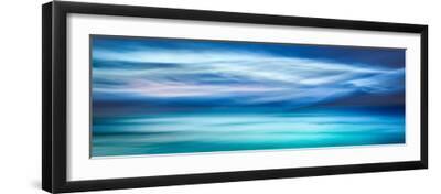 A Walk in the Waves I - Black Framed Art Print Wall Art, 24x8