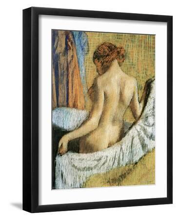 After the Bath - Black Framed Art Print Wall Art, 12x16