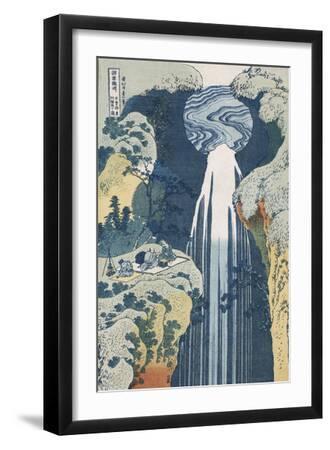 Amida Waterfall on the Kiso Highway' - Black Framed Art Print Wall Art, 12x18