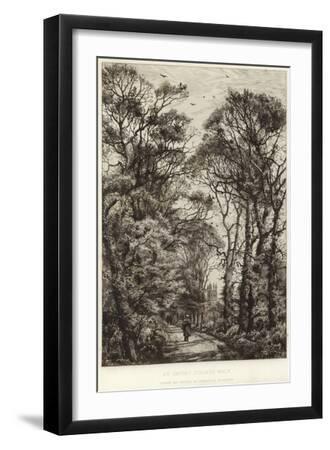 An Oxford College Walk - Black Framed Art Print Wall Art, 12x18