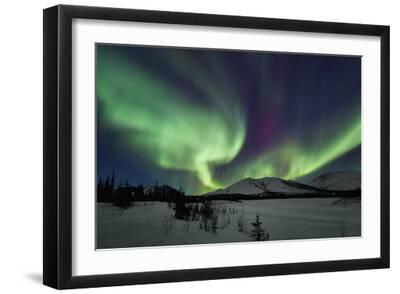 Aurora Borealis I - Black Framed Art Print Wall Art, 18x12