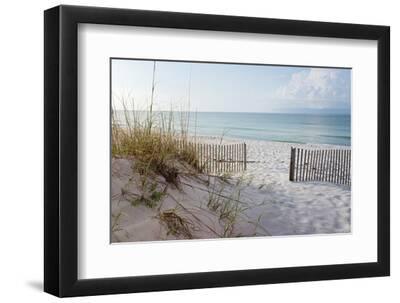 Beautiful Beach at Sunrise - Black Framed Art Print Wall Art, 12x8