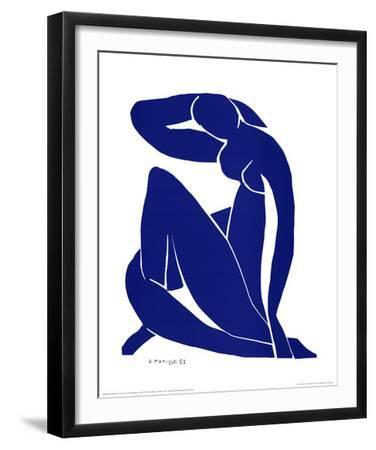 Blue Nude II - Black Framed Art Print Wall Art, 16x20