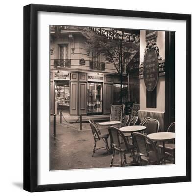 Café, Montmartre - Black Framed Art Print Wall Art, 16x16