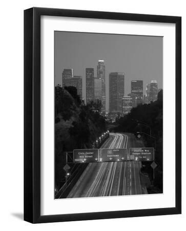 California, Los Angeles, Route 110, USA - Black Framed Art Print Wall Art, 12x16