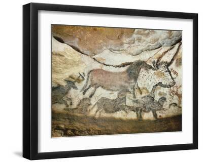 Cave of Lascaux, Great Hall, Left Wall: First Bull, Red Horse, Brown Horses, C. 17,000 BC - Black Framed Art Print Wall Art, 16x12 Cave of Lascaux, Great Hall, Left Wall: First Bull, Red Horse, Brown Horses, C. 17,000 BC - Black Framed Art Print Wall Art, 16x12