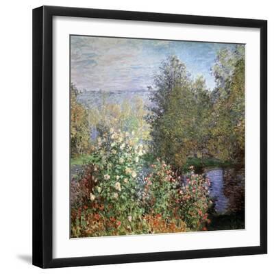 Corner of the Garden at Montgeron, C1876 - Black Framed Art Print Wall Art, 16x16
