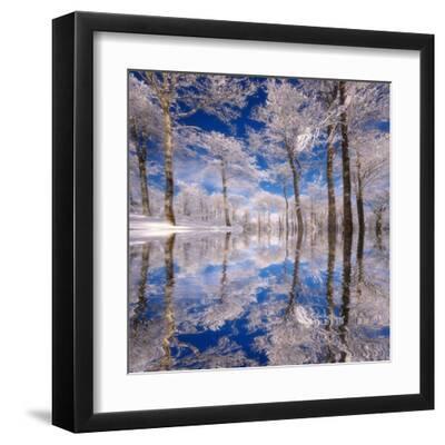 Dream in Blue - Black Framed Art Print Wall Art, 12x12