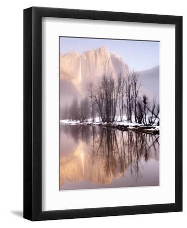 Early Morning Misty Colors in the Valley, Yosemite, California, USA - Black Framed Art Print Wall Art, 9x12