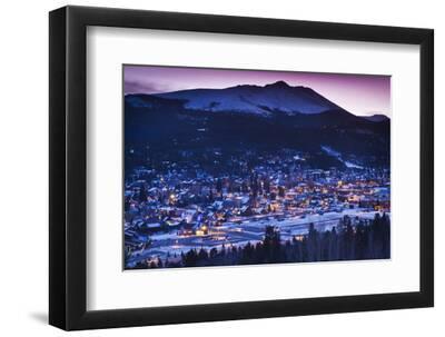 Elevated Town View from Mount Baldy, Breckenridge, Colorado, USA - Black Framed Art Print Wall Art, 12x8