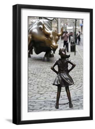 Fearless Girl Wall Street - Black Framed Art Print Wall Art, 12x18