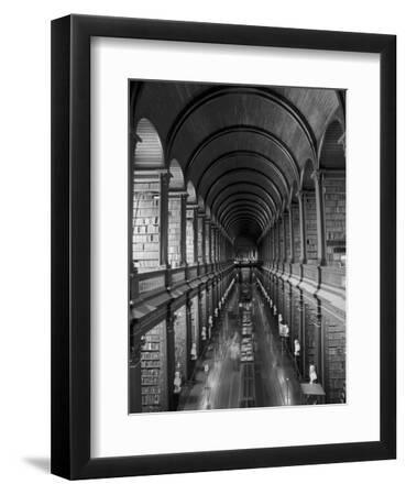 Gallery of the Old Library, Trinity College, Dublin, County Dublin, Eire (Ireland) - Black Framed Art Print Wall Art, 9x12
