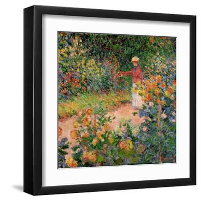 Garden at Giverny, 1895 - Black Framed Art Print Wall Art, 9x12
