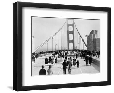 Golden Gate Opening, San Francisco, California, c.1937 - Black Framed Art Print Wall Art, 12x9