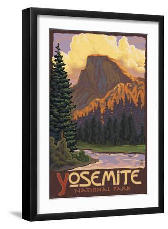 Half Dome, Yosemite National Park, California - Black Framed Art Print Wall Art, 12x16