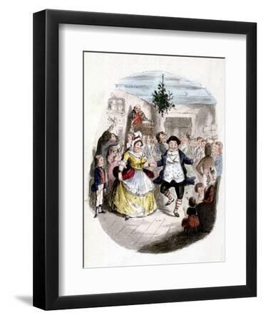 Illustration from Charles Dickens' "A Christmas Carol" - Black Framed Art Print Wall Art, 9x12