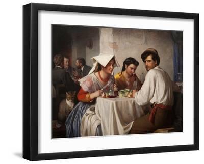 In a Roman Osteria, 1866 - Black Framed Art Print Wall Art, 16x12