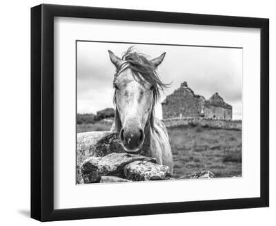 Ireland Black and White - Black Framed Art Print Wall Art, 12x9