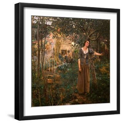 Joan of Arc, 1879 - Black Framed Art Print Wall Art, 16x16