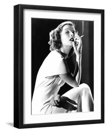 Katharine Hepburn Smoking, 1930s - Black Framed Art Print Wall Art, 12x16 Katharine Hepburn Smoking, 1930s - Black Framed Art Print Wall Art, 12x16