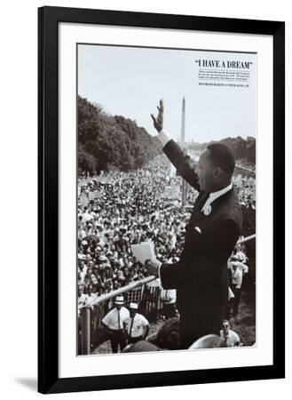 King I Have a Dream - Black Framed Art Print Wall Art, 24x36