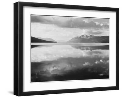 Lake And Mountains "McDonald Lake Glacier National Park" Montana. 1933-1942 - Black Framed Art Print Wall Art, 16x12