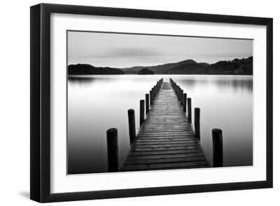 Lake Pier - Black Framed Art Print Wall Art, 18x12