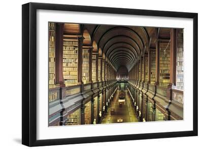 Library (18th Century) of Trinity College, Dublin, Ireland - Black Framed Art Print Wall Art, 18x12