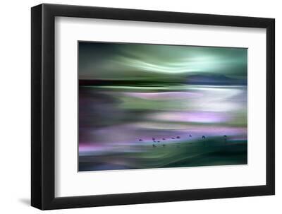 Migrations - Green Sky - Black Framed Art Print Wall Art, 12x8